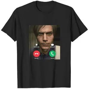 Leon Kennedy Facetime Resident Evil 4 T Anime Casual Unisex Oversized Tee Shirt Gift For Friend Fan Lover Anime Soft Classic Fit Tee