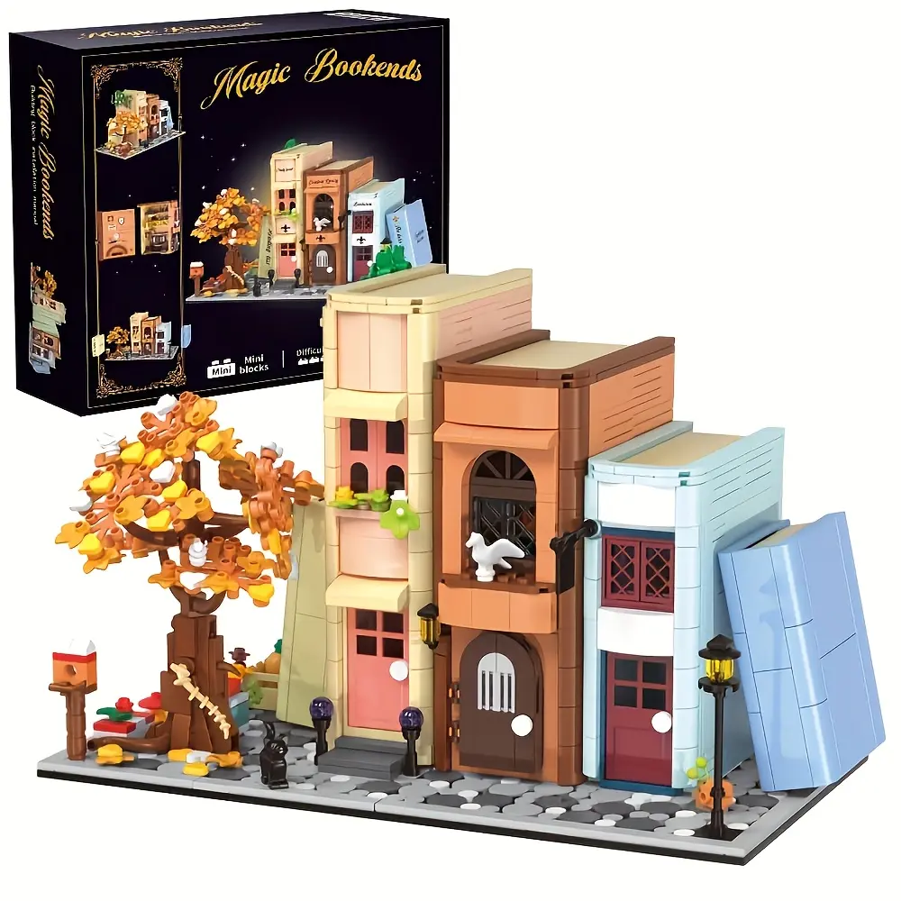 Mini Magic Bookstore Building Toy, City House Building Set, City Series Home Decoration, Suitable Gifts for Movie Fans and Building Block Enthusiasts (1203 pieces)
