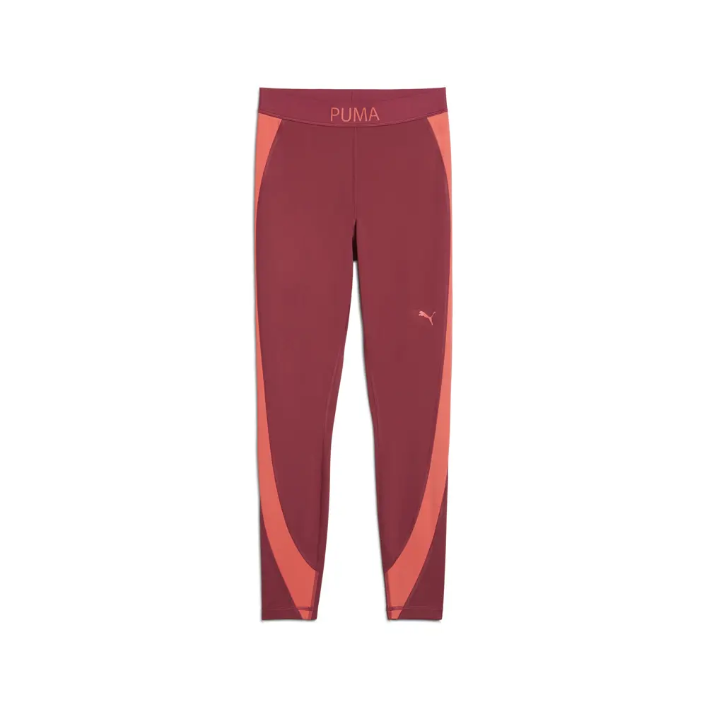PUMA Womens Strong Colorblock 78 Athletic Leggings Casual - Red PUMA Womens Strong Colorblock 78 Athletic Leggings Casual - Red