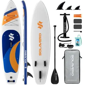 Stand Up Paddle Board 11' Inflatable SUP for Adults, Ecofurnix Blow Up Paddle Board with Non-Slip EVA Deck 500LB Capacity Wide Board for All Skill Levels