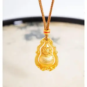 Spinning Gourd Pendant Sand Gold Material Shines Life Gathers Fortune Protects Peace Daoist Master Tong Youzi Consecrated Lucky Charm for Luck & Protection