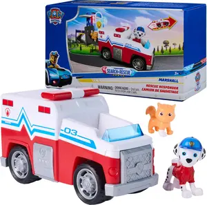 Paw Patrol: Search & Rescue, Marshall Rescue Responder Vehicle with 2 Figures, Toy Truck with Pull-Back Action, Kids Toys for Boys & Girls Ages 3+