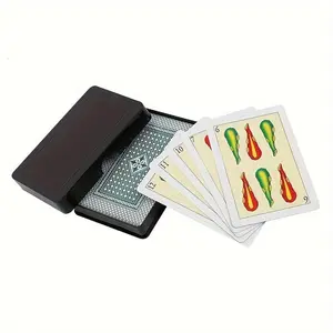 40 Sheets Spanish Playing Cards Plastic, 1/2 Decks with Storage Boxes, Perfect for Puerto Rico Mexican Traditional Games
