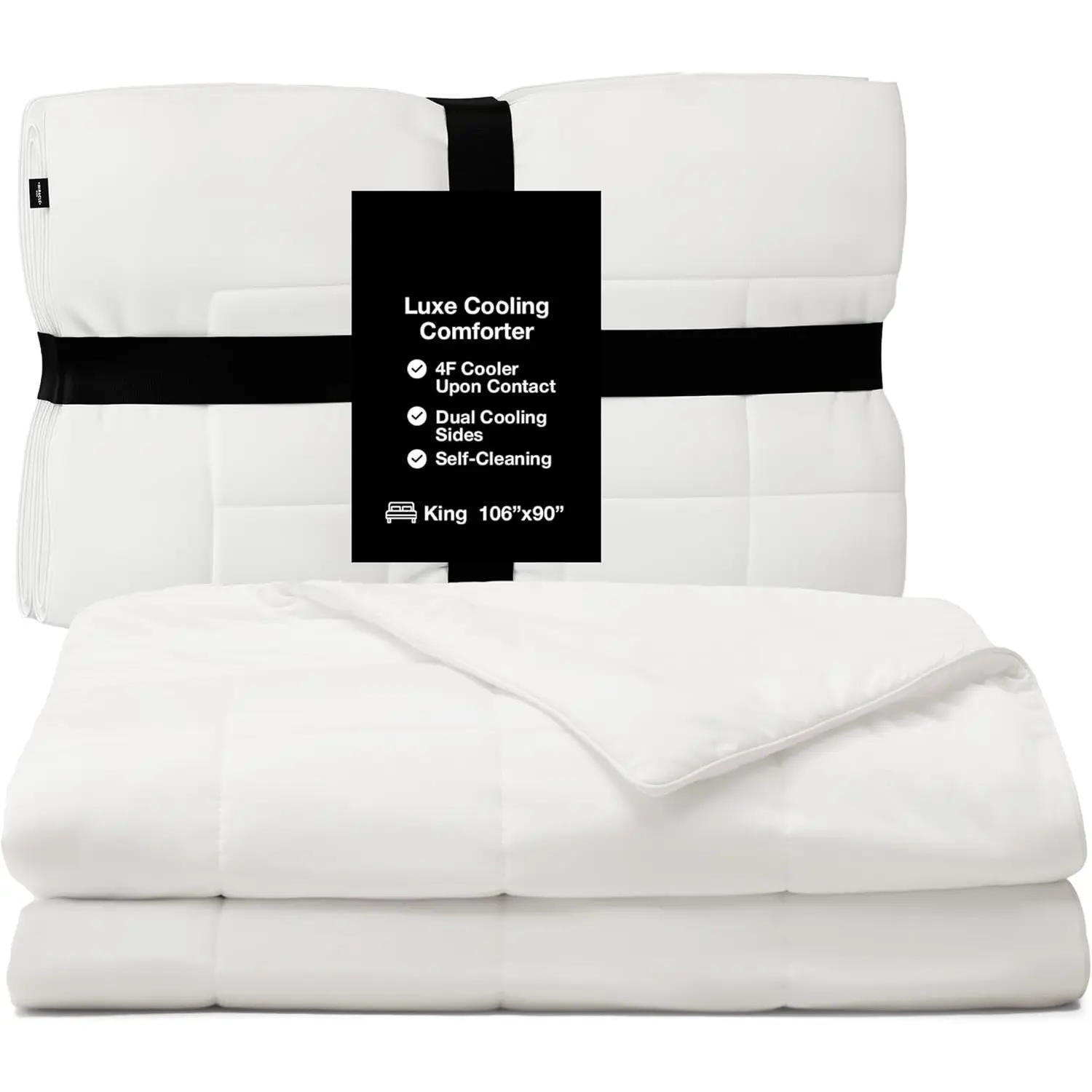 Cooling Comforter -  White - All Season Lightweight Breathable  Resistant  Anti Odor  Size Comforter - Cooling Blanket for Hot Sleepers