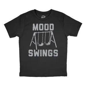 Youth Funny T Shirts Mood Swings Sarcastic Playground Graphic Novelty Tee for Kids Funny T Shirts Funny mental health Short Sleeve Novelty Tees for Kids Black -