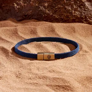Men's Forever Grateful Blue String Bracelet