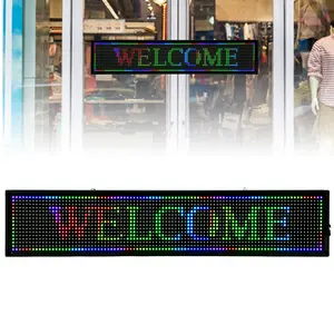 CNCEST Programmable Scrolling LED Sign 40" Seven Color Display with Flashing/Steady Modes USB & WiFi Control for Business Advertising & Events Aluminum Frame