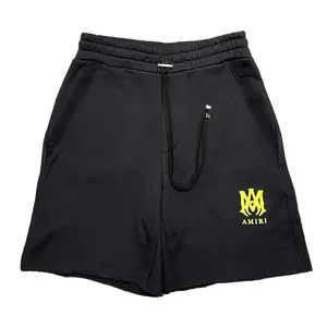 Amiri MA Core Logo Drawstring Sweatshorts Black Lime Green
