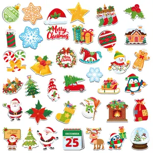 38pcs Christmas Decor Magnetic Stickers Removable Reusable for Fridge Laptop Any Magnetic Surface Durable for Indoor Outdoor Kitchen Use Festive Gifts Decorative Ornaments Decoration