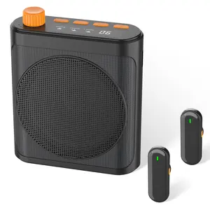 Voice Amplifier Wireless Microphone with Magnetic Lavalier: Portable Voice Amplifier for Teachers with 2 Mic, Rechargeable Bluetooth Speaker System for Classroom, Yoga, Meetings Speeches Audio Adjustable mini microphone streaming equipment Clip Smartphone