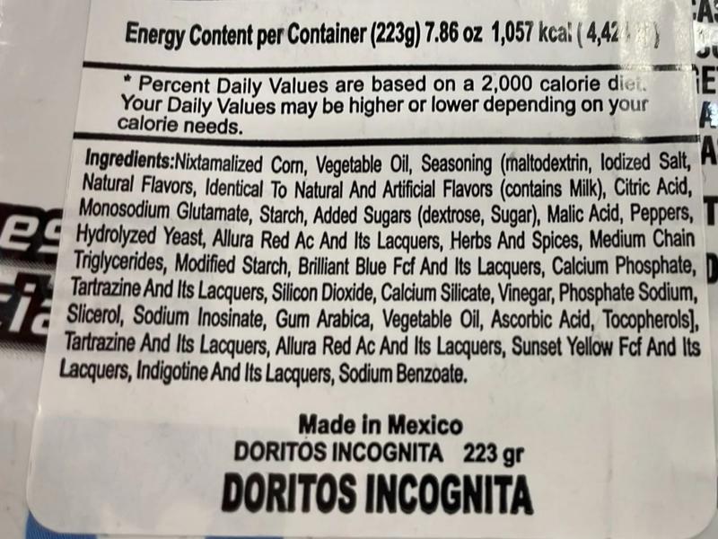 Doritos Incognita 223g - Crunchy Snack