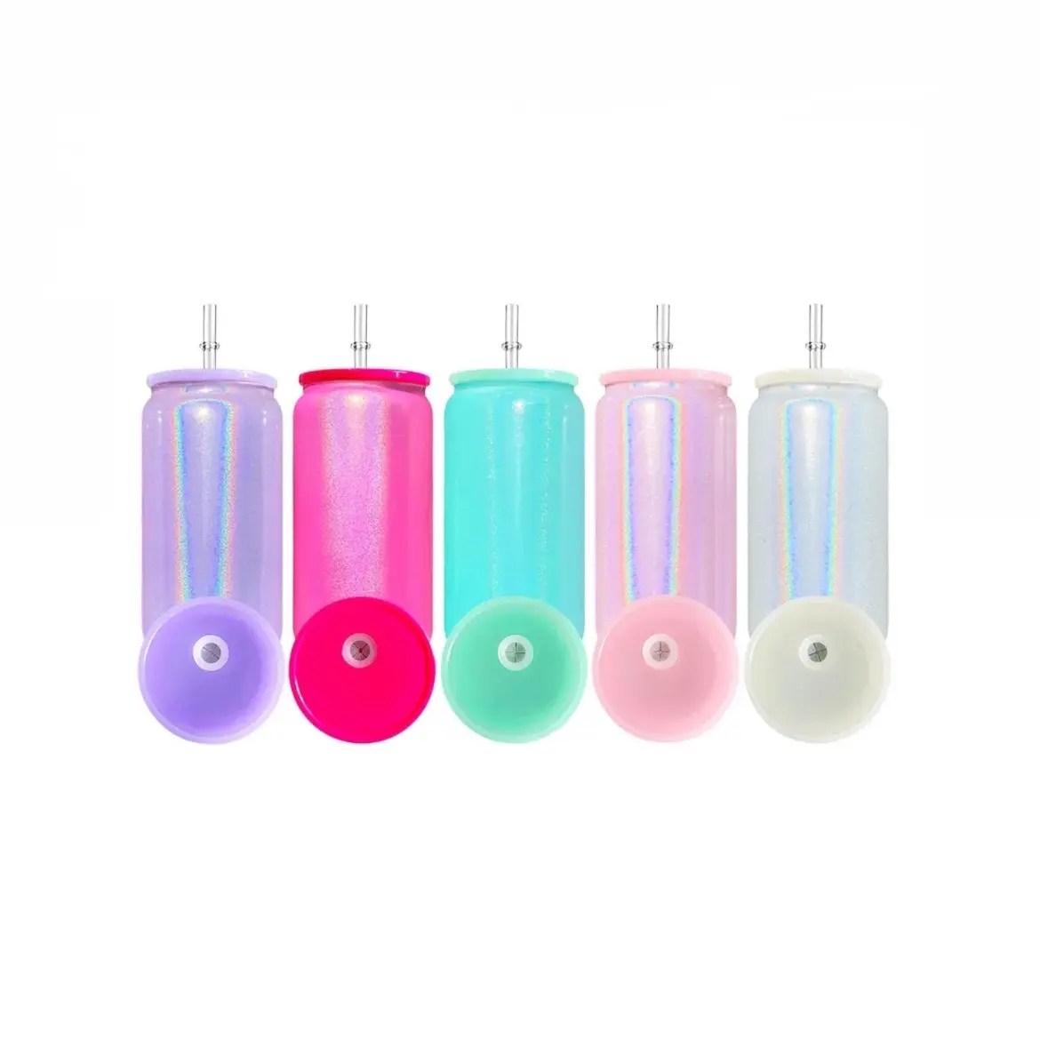 Colorful Shimmer Glass Set of Cups