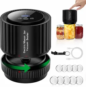 Electric Mason Jar Vacuum Sealer Kit, 2024 Auto Jar Vacuum Sealer for Mason Jars Handheld, True Bright Jar Sealer Canning Machine with Can Opener Regular Wide Mouth Jar Lids for Food Storage