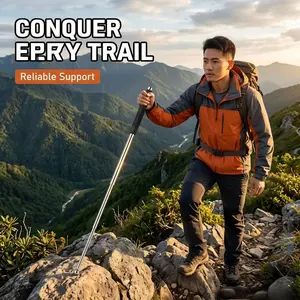 Telescopic Hiking Poles - Lightweight Aluminum Trekking Pole with Comfort Grip & Carrying Case, Reliable Support for Trail Hiking, Backpacking & Outdoor Adventures