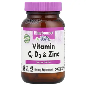 Bluebonnet Nutrition Vitamin C, D3 & Zinc, 50 Vegetable Capsules Bluebonnet Nutrition Vitamin C, D3 & Zinc, 50 Vegetable Capsules