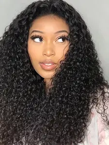 Deep Wave Half Wig Protein Fiber, Glueless Wear and Go Curly Wig for Women, 3 In 1 Drawstring Seamless Flip Over Wigs, Beginner Friendly Synthetic Half Wig 26 Inch, Curly Hair Wigs