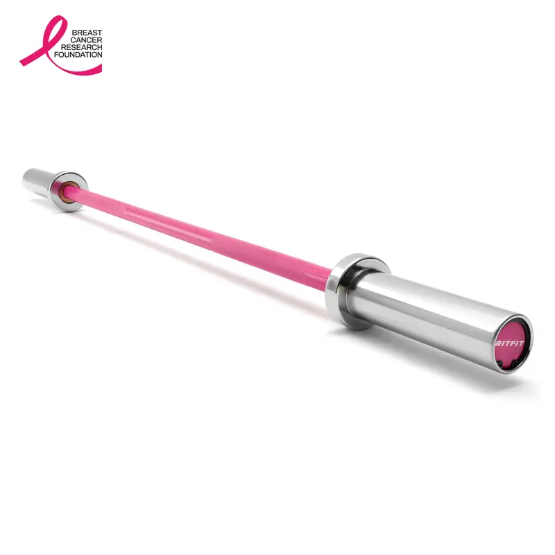 RITFIT 4ft 2-in-1 Hybrid Olympic Barbell - High-Quality Steel, 350lbs/500lbs Capacity, Smooth Needle Bearings, 4ft Shaft Suits Most Home Gym Setups, for Squat, Bicep Curl, Muscle Strengthening, Bodybuilding, Compatible with Barbell Plates