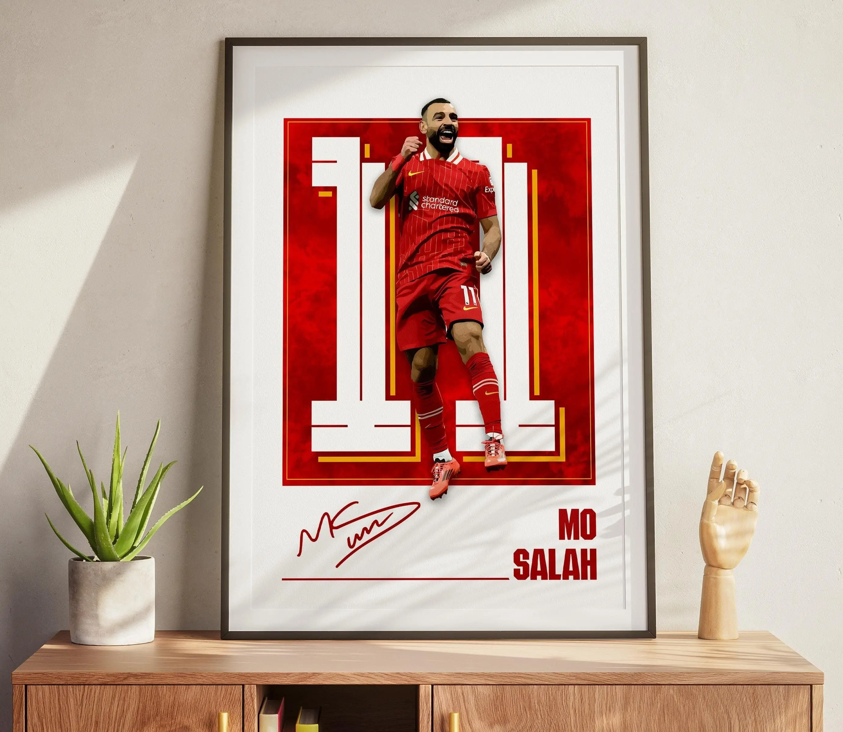 [Unframe] Mo Salah Liverpool Football Poster, Modern Soccer Wall Art, Athlete Sports Decor, Gift for Liverpool Football Fans