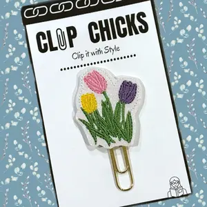 Spring Tulips Novelty Paper Clip - Fun Bookmark, Planner Clip, Journal Accessories for Spring & Easter - Unique Gift under $5