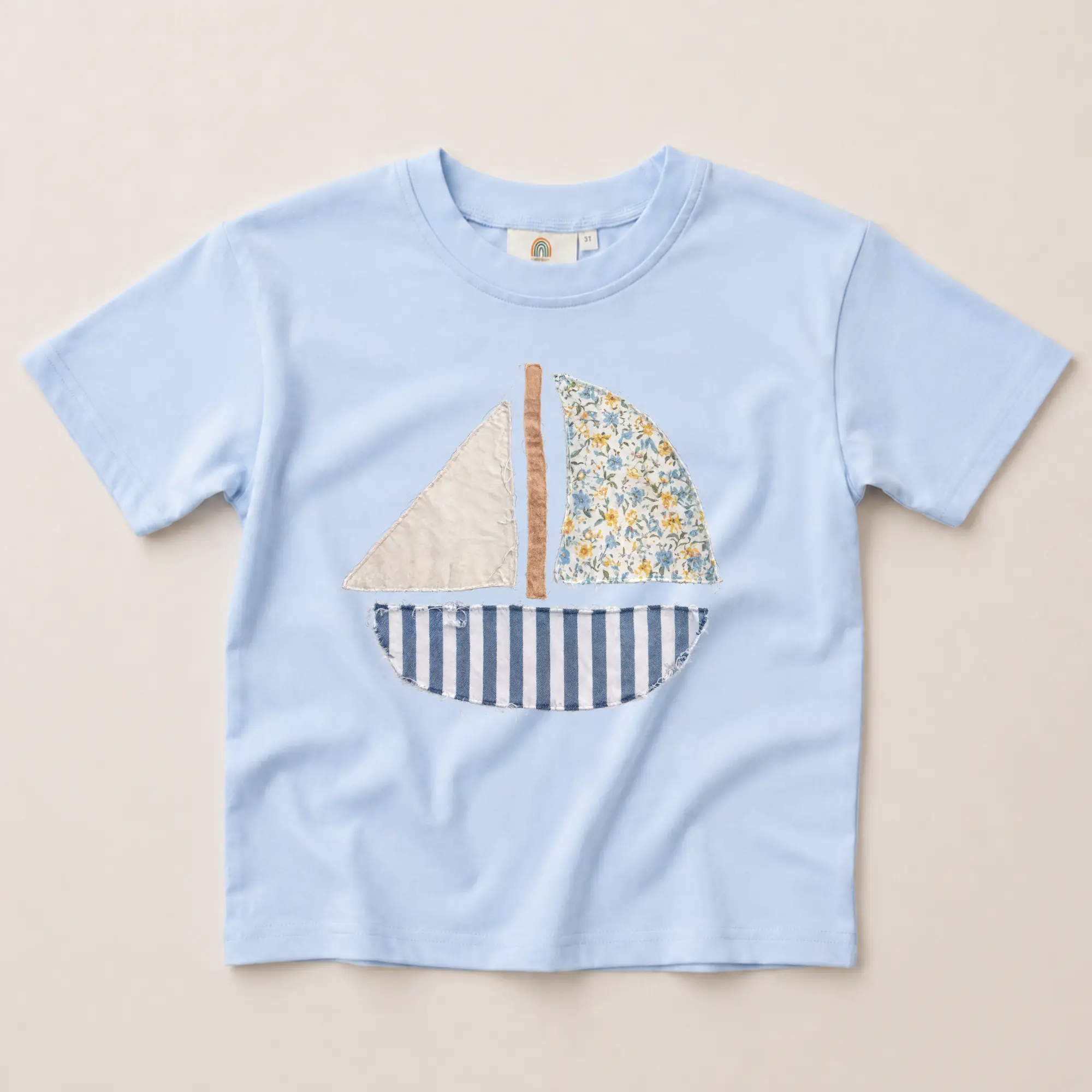 Patchwork Sailboat Graphic Tee or Bubble Romper