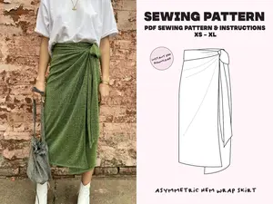 Midi wrap skirt Sewing Pattern, beauty skirt