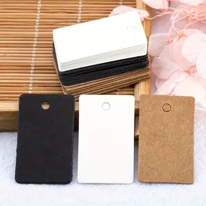100pcs, Square Small Tags Single Hole Hang Card Price Hang Card for Necklace Bracelet Handmade Jewelry Detail Display