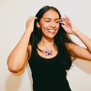 Mini Real Orchid Necklace with Orchid Pendant, Fine Black Chain, Meticulously Preserved Orchid, Elegant Accessory for Any Occasion