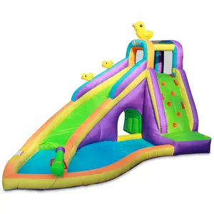 Pogo Bounce House Backyard Kids Inflatable Water Slide, Water Park with Splash Cannon and Pool, for Ages 3-10, Toddlers and Small Children