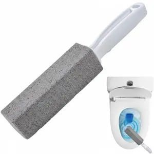 Powerful Descaling Scrub Brush with Handle – Hard Water Stain & Rust Remover Tool for Toilet, Bathtub, Kitchen Sink, Pool Tile, Shower, Bathroom Countertop & Metal Faucet Cleaning