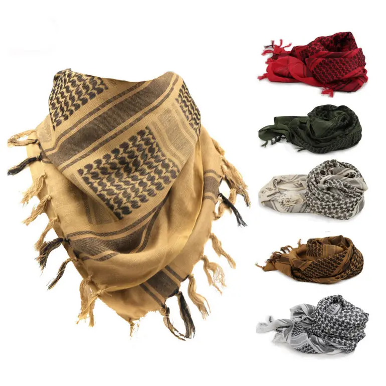 Scarf Military Tactical Desert Keffiyeh Head Neck Scarf Arab Wrap with Tassel 43x43 inches summerwins
