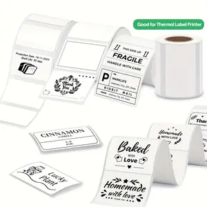 Portable thermal paper, self-adhesive label paper, suitable for use in schools, offices, and homes. Can be used to print clothing labels, spice jar labels, and name labels, featuring a waterproof, oil-resistant, and durable design.