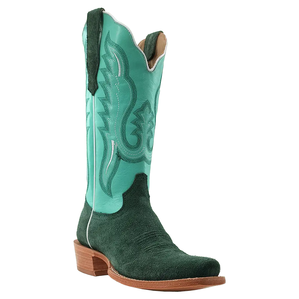 R. Watson Women’s Mint and Teal Roughout Narrow Square 13″ Boot