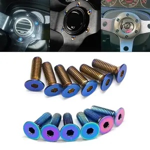 6Pcs Steering Wheel Bolts Screw For Momo Nardi Personal NRG Works Bell Boss Fixing Screw Car Accessories