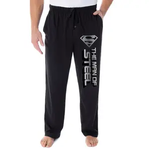 DC Comics Men's Superman The Man Of Steel Script Logo Superhero Loungewear Pajama Pants