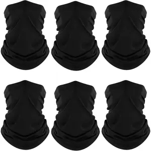 Unisex Adults' 6-Pack Cooling UV Protection Neck Gaiter - Windproof Face Mask, Bandana Gator Scarf for Outdoor Sports, Motorcycle Riding