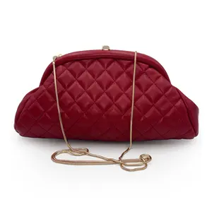 Urban Expressions Ava Quilted Clutch - Chic Red Diamond Quilted Design, Soft Silhouette, Compact Event-Ready Size, Perfect for Evening Styling