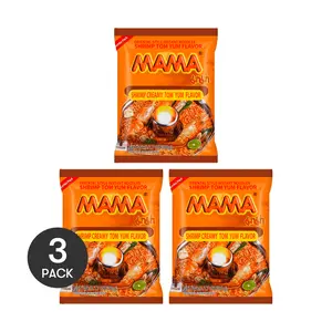 MAMA Thai Instant Noodles - Tom Yum Shrimp Flavor (3 Pack) | Authentic Thai Spicy Soup | 90g Each