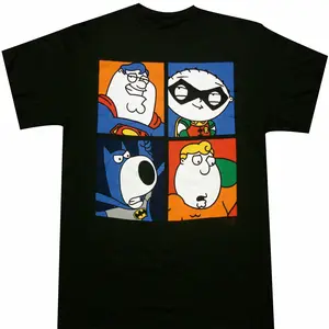 New Licensed Family Guy TV Show Superhero Squares  Robin T-Shirt L-XL Menswear Top Underwear Tshirt