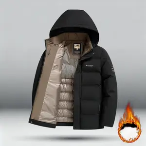 New Winter Men's Thick Warm Cotton Jacket Casual Hooded Coat