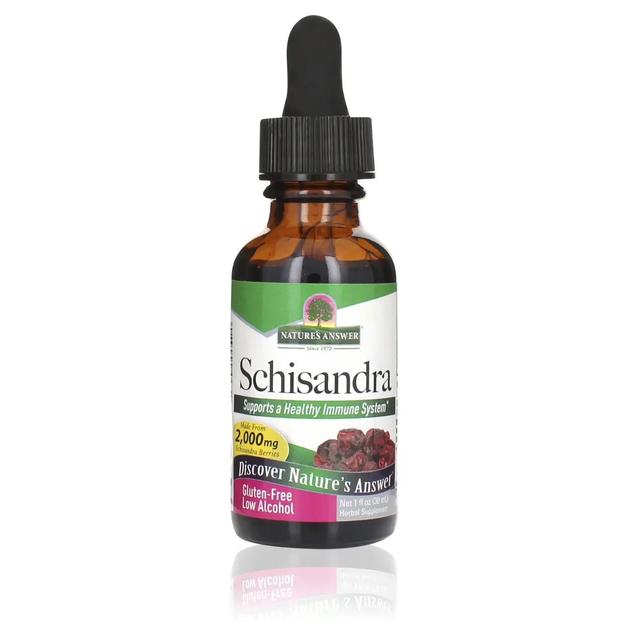 Nature's Answer Schisandra Berry Extract with Organic Alcohol, 1-Fluid Ounce | Digestive Health Support | Promotes Cognitive Function | Gluten-Free | Single Count
