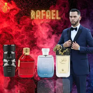 Rafael Bundle | Lattafa Asad Elixir + Hawas Ice + Dumont Nitro Red + Le Falcone Qannas | Men's Fragrance | 100 ML 3.4 OZ | Eau De Parfum | Pink pepper - Saffron & Grapefruit