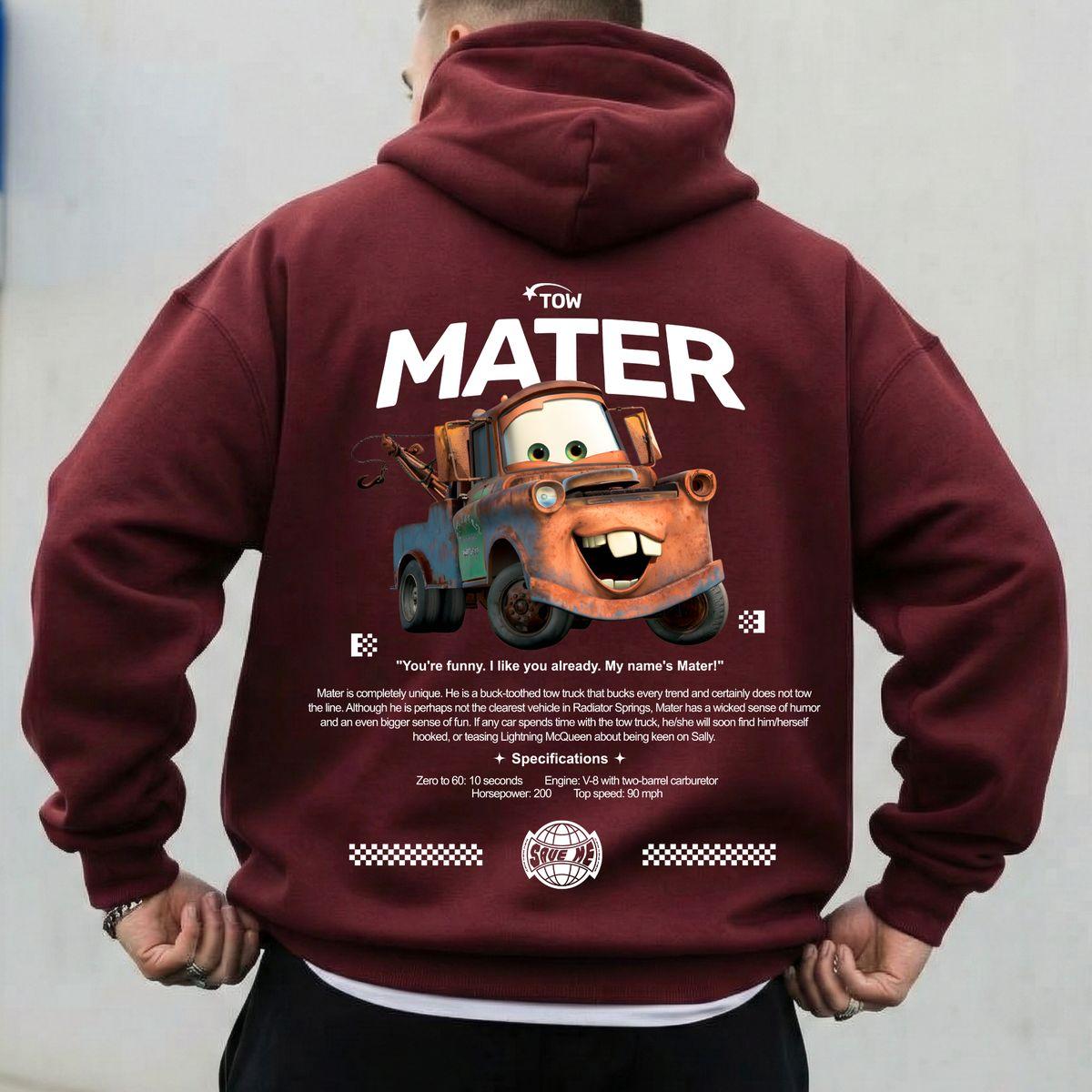 Trending Cartoon Tow Mater Hoodie, Funny Cars Inspired Hoodie, Vintage Tow Truck Graphic Hoodie, Streetwear Oversized Hoodie Men Women, Aesthetic Cartoon Car Hoodie, Gift for Car Lovers Hoodie, Gift for Him Funny Hoodie, Birthday Gift Idea Hoodie