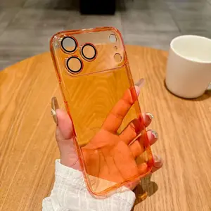 Sunset Orange is a hard, transparent, full-coverage case for iPhone 17 Pro Max/17 Pro/17 that protects against drops and offers minimalist, stylish design with lens protection.