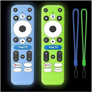 2Pack Remote Cover Compatible with Free TV Button Onn 4K Plus Pro  Protective Controller Sleeve for Onn Box with Lanyard Glow in The Dark