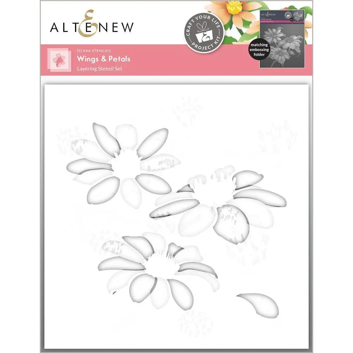 Craft Your Life Project Kit: Wings & Petals Stencil Set (5 in 1)