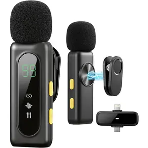 2-in-1 Mini Microphone for :  Lavalier Microphones for iOS/Plug-Play Mini Mic with Noise Reduction, Lapel Microphone Plug-Play for Interview Video Podcast Vlog YouTube  (F95)