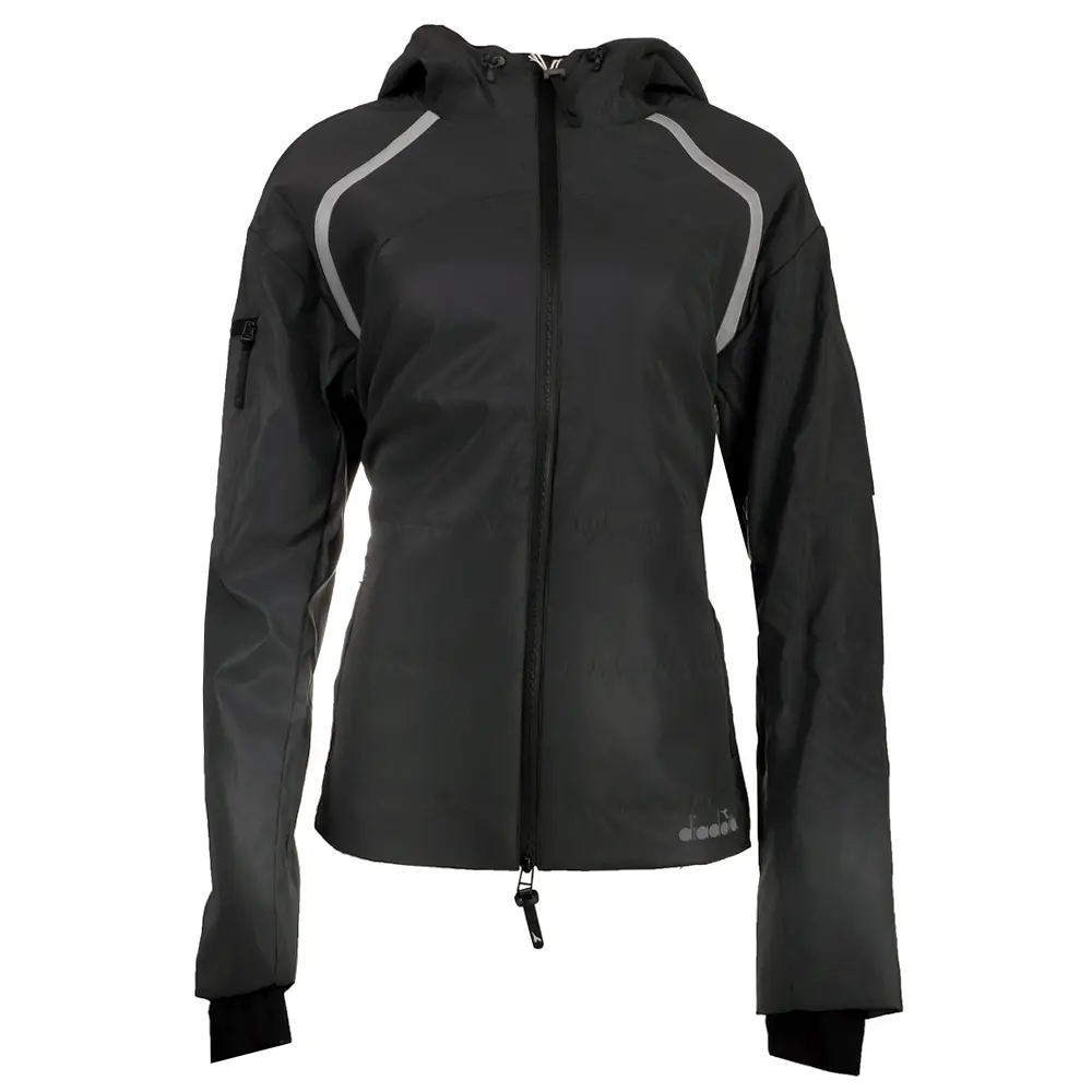 diadora Womens Bright Be One Jacket Running Athletic Outerwear  - Black