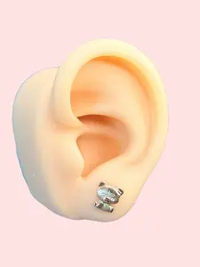 Cute teddy  bears 14k gold stud earrings