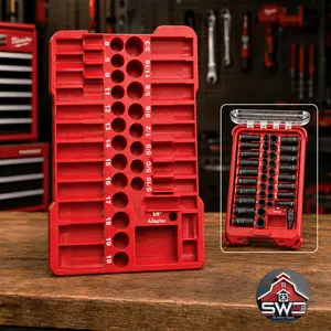 Insert Organizer Compatible with Milwaukee Packout 48-22-8436 for 3/8 in 43PC Impact Socket Set
