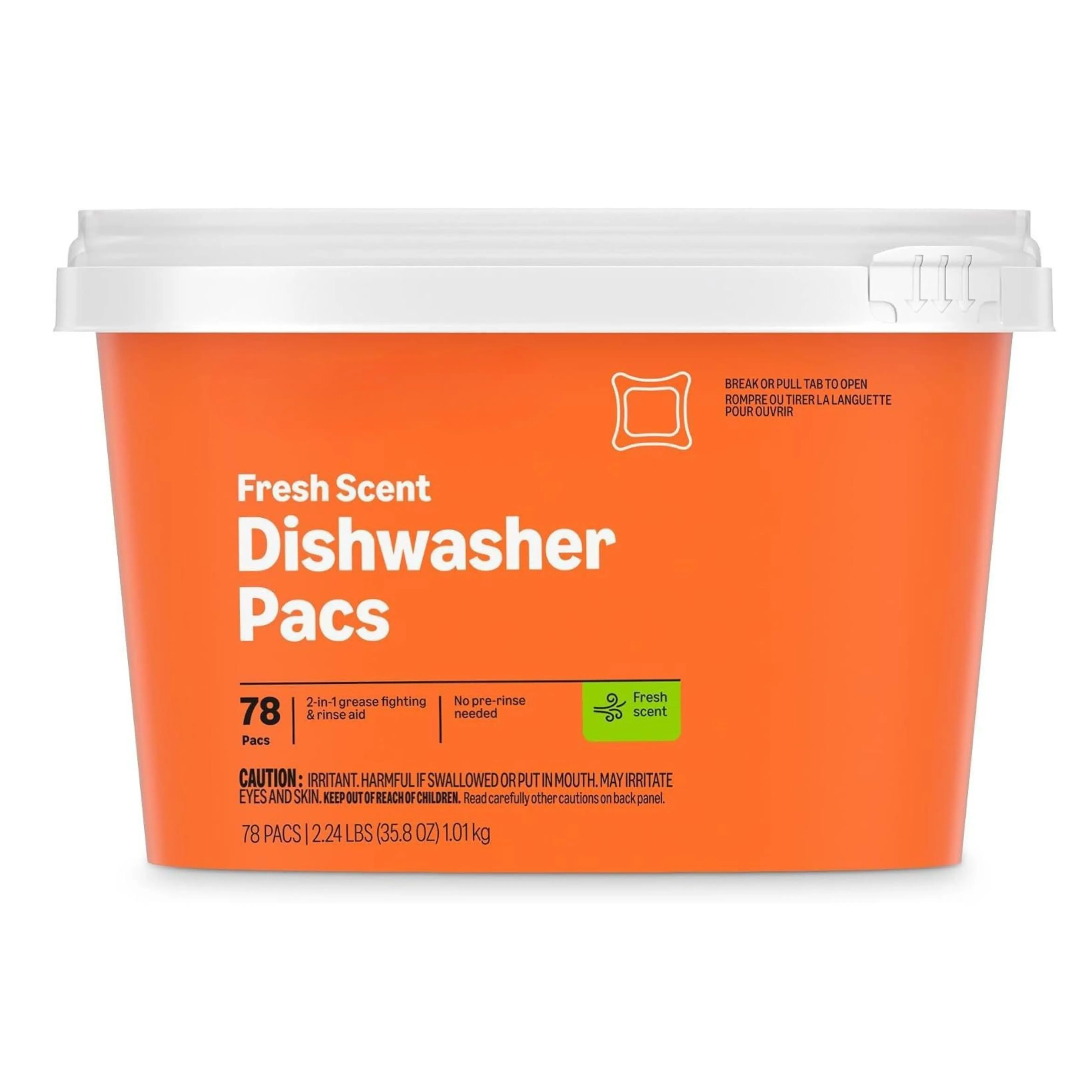 Dishwasher Detergent Pacs - Fresh Scent, 78 Count, Home Kitchen Household Cleaning Supplies
